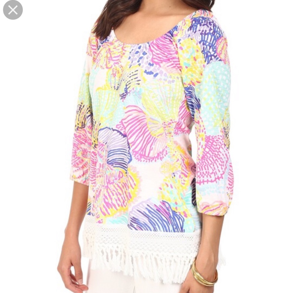 Lilly Pulitzer Roar Of The Seas Fringe Tunic